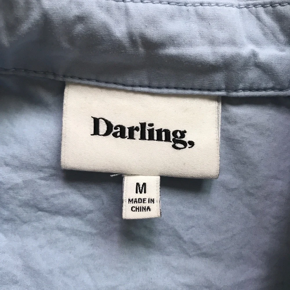 DARLING MATCHING SHORT SET BLUE POPLIN CAMP SHIRT M/L